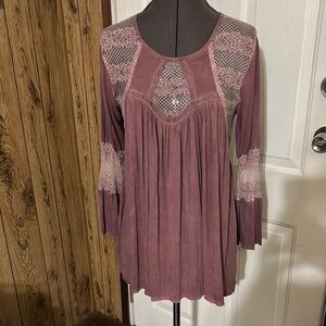 POL Mauve Long Sleeve Tunic Sz M